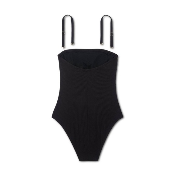 High Leg Bandeau One-Piece Swimsuit from Shade & Shore removable straps - Picture 4 of 5
